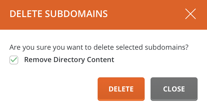deleting subdomain