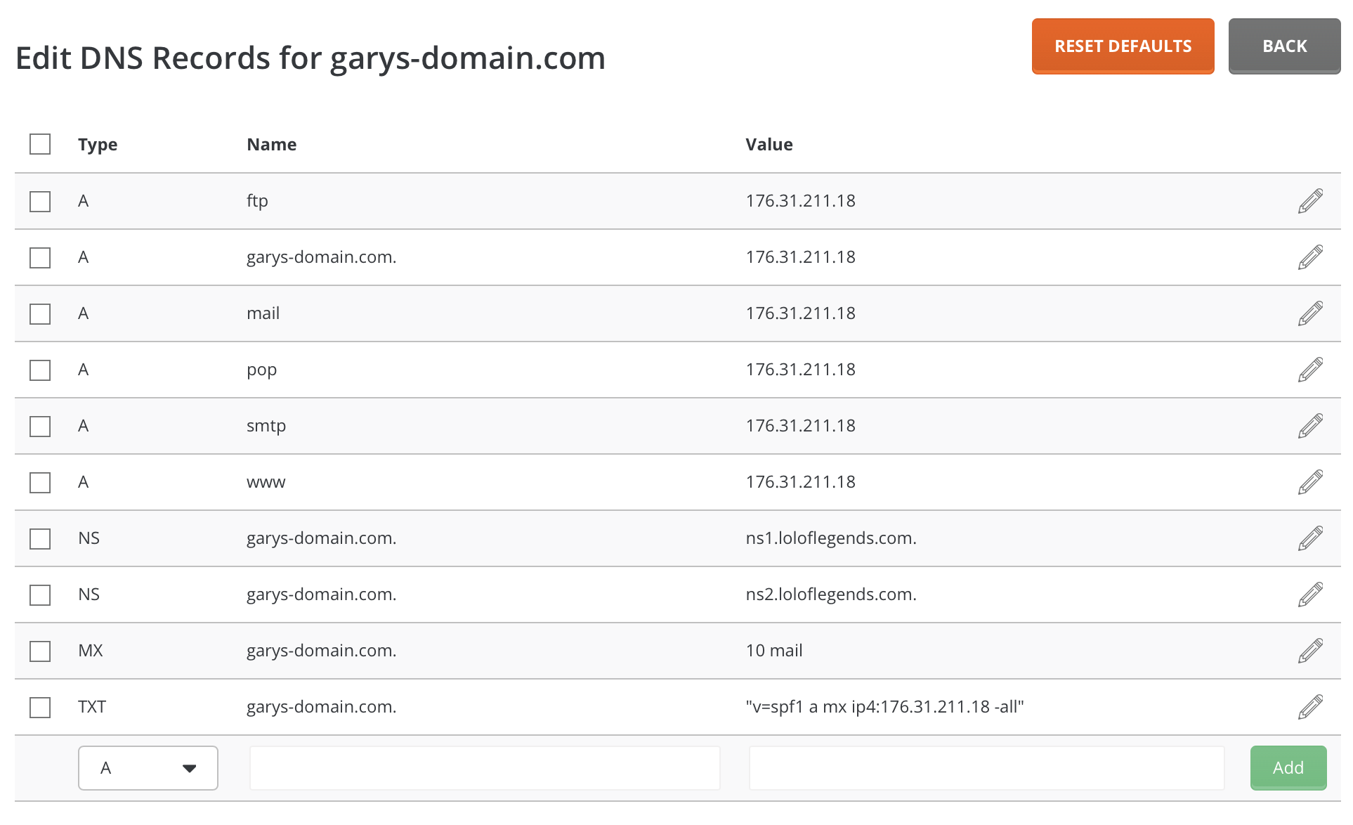  dns records