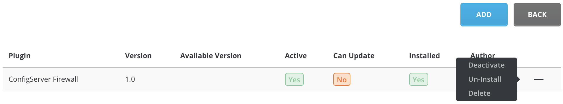 plugin list