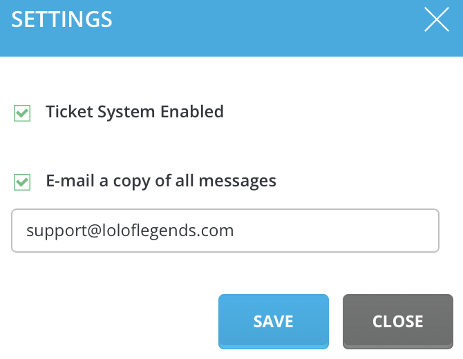 enable ticket system