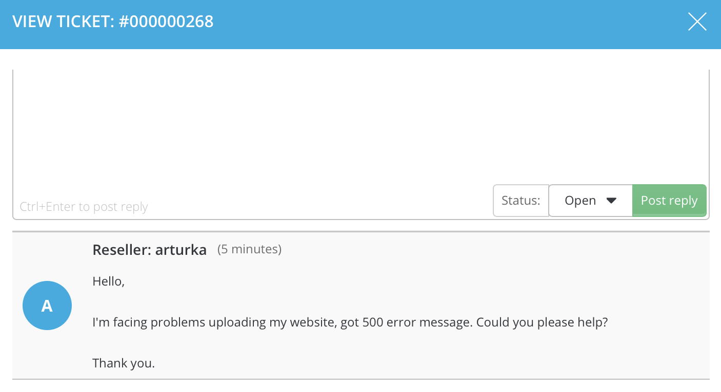 reply to ticket